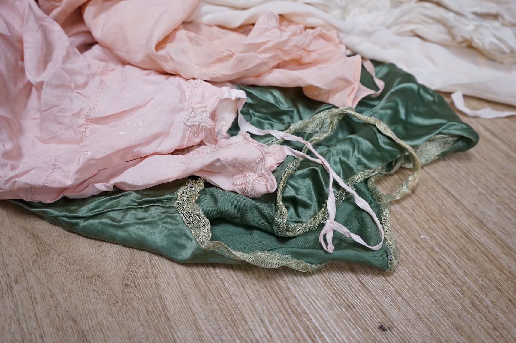 A collection of 1920's-30's petticoats